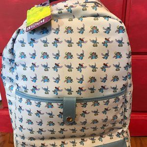 Disney Stitch Backpack gray blue faux leather vinyl NWT